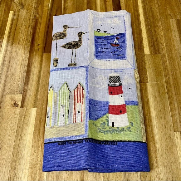 Vintage 100% Pure Irish Linen Tea Towels Made in Ireland “Beside the Seaside” - Picture 3 of 11